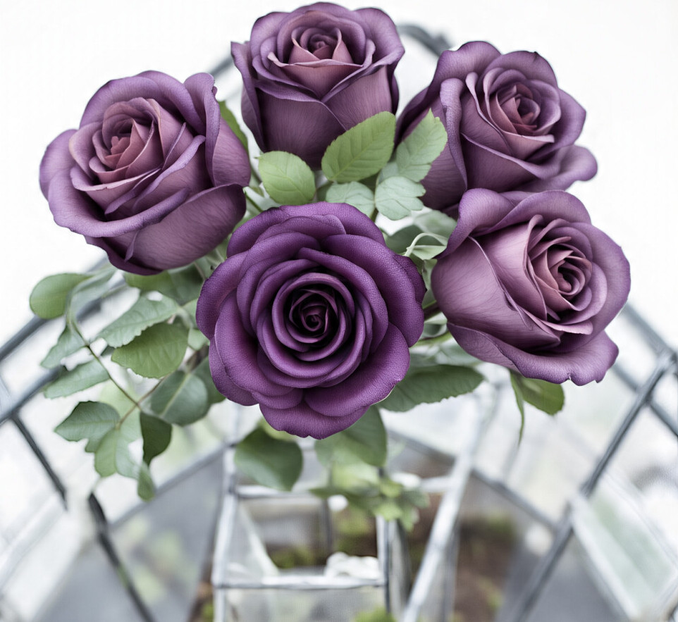 lilac rose in greenhouse