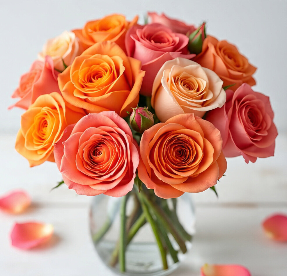 orange and coral vase