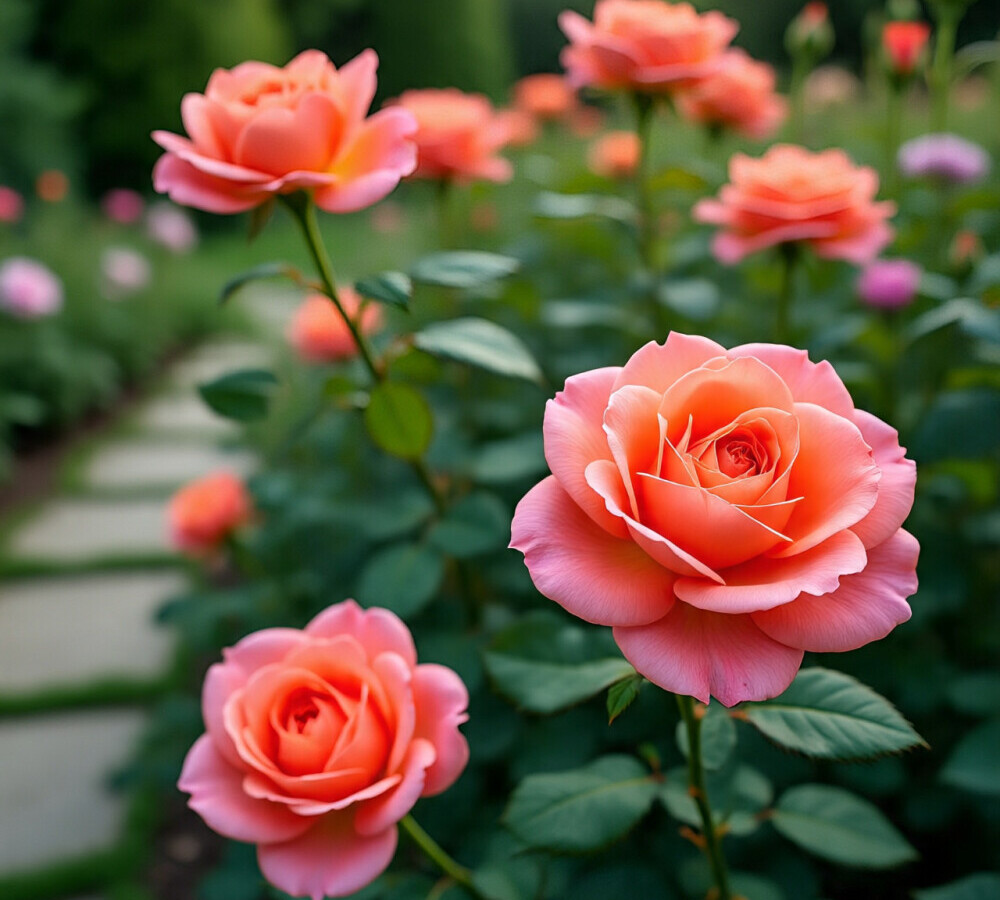 orange rose in the garden