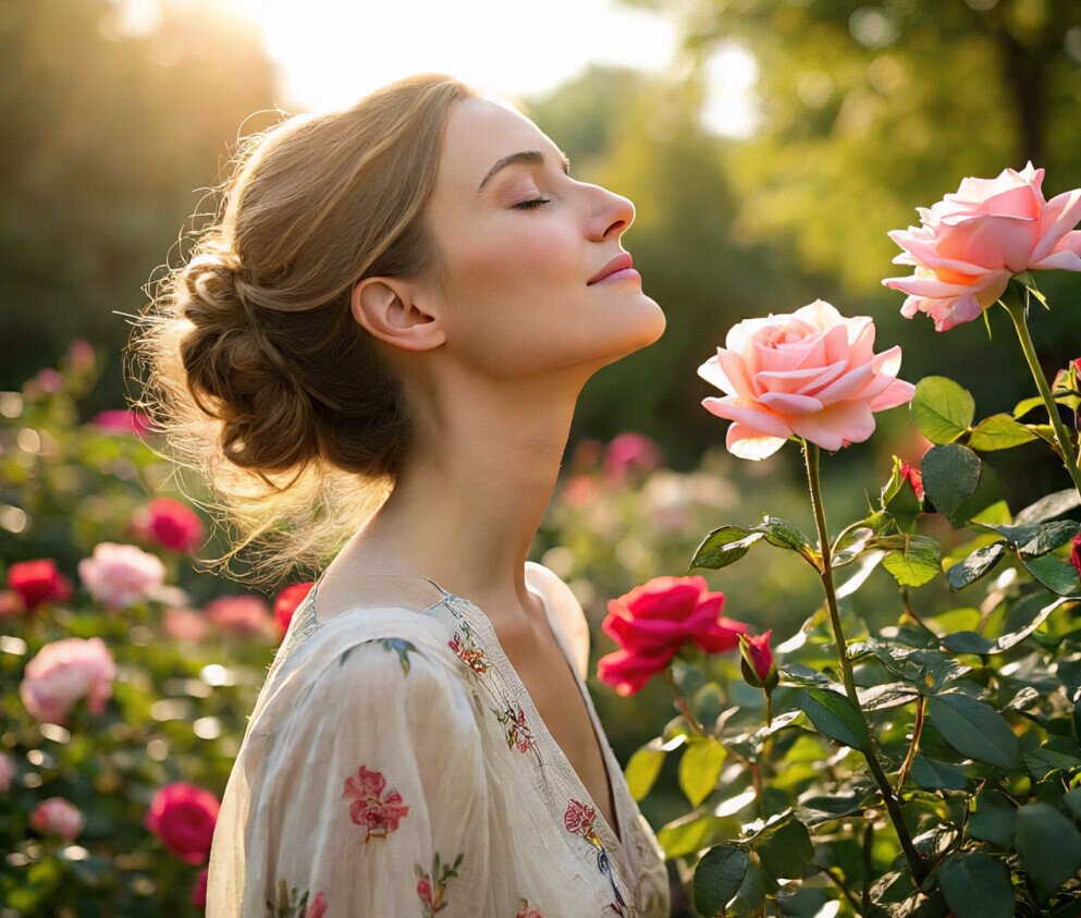 smelling roses