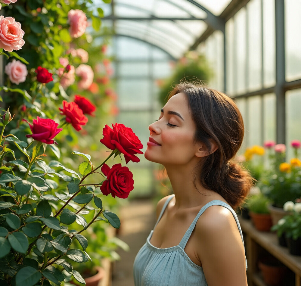 smelling roses