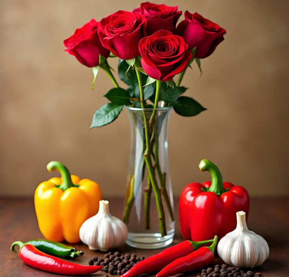 spicy rose in vase